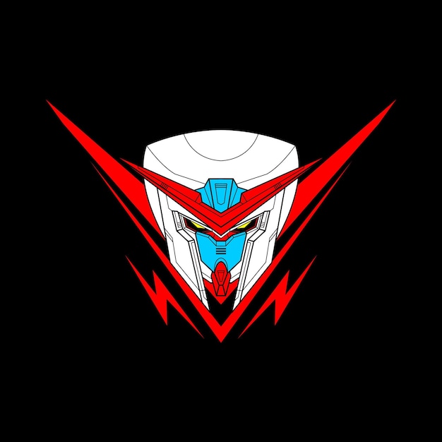 Logotipo de cabeza de robot de batalla