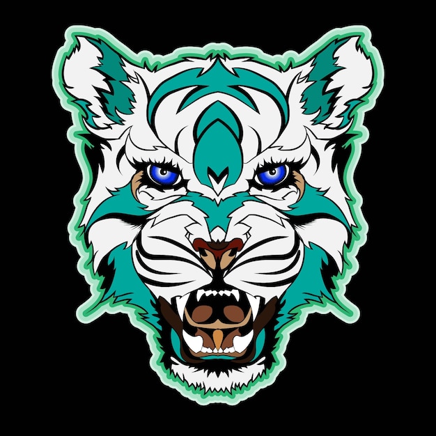 Logotipo de cabeza de tigre hembra enojada