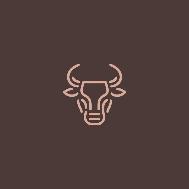 El logotipo de la cabeza de toro en un diseño artístico de líneas audaces y minimalistas
