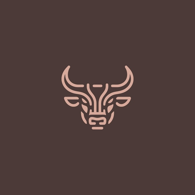 El logotipo de la cabeza de toro en un diseño artístico de líneas audaces y minimalistas