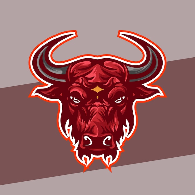 Logotipo de cabeza de toro para juegos o equipo de esport logotipo de esport logotipo de animal logotipo de toro moderno