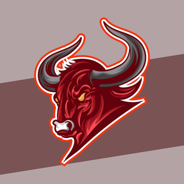 Logotipo de cabeza de toro para juegos o equipo de esport logotipo de esport logotipo de animal logotipo de toro moderno