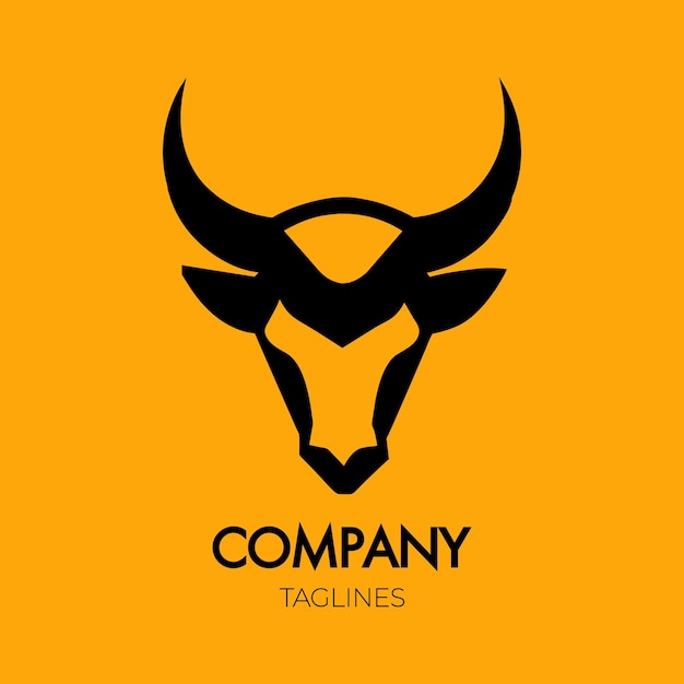 Un logotipo de cabeza de toro mínimo