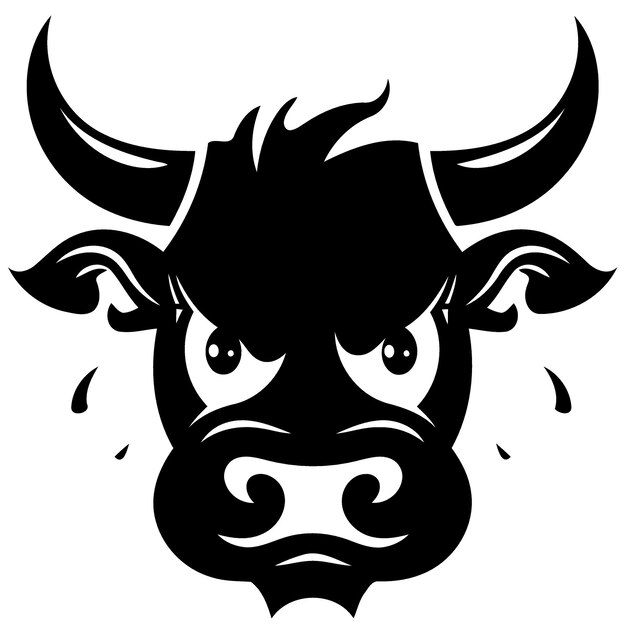 Logotipo de cabeza de vaca en blanco y negro
