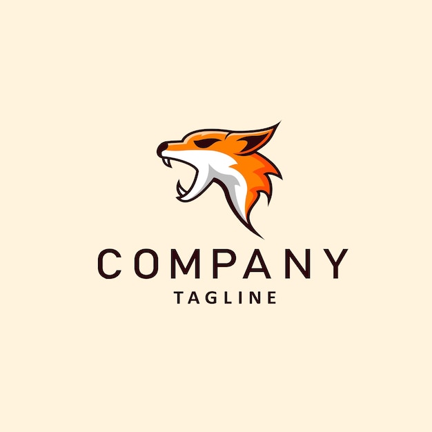 Logotipo de cabeza de zorro enojado ilustración vectorial