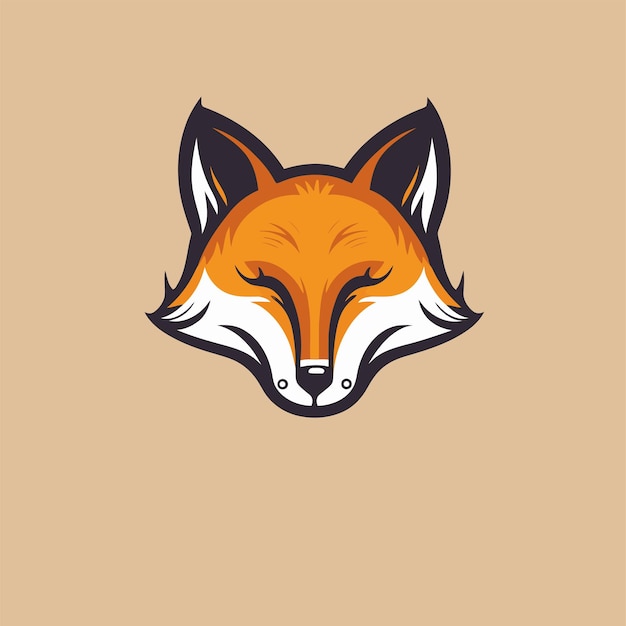 Logotipo de cabeza de zorro mínimo icono moderno estilo de vector plano