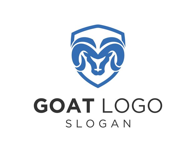 Un logotipo de cabra azul y negro sobre un fondo blanco.