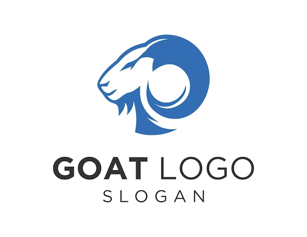 Logotipo de cabra azul sobre un fondo blanco.
