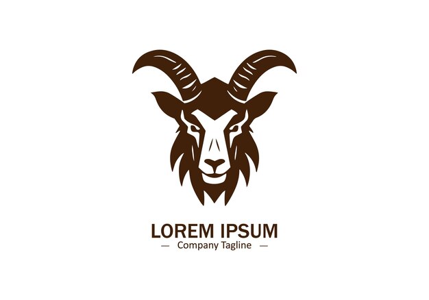 Logotipo de cabra Diseño del icono Silhueta vectorial aislada