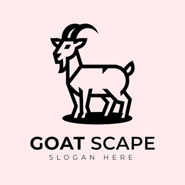 Logotipo de la cabra logotipo de animal logotipo de cabra minimal logotipo de mascota logotipo único logotipo creativo moderno