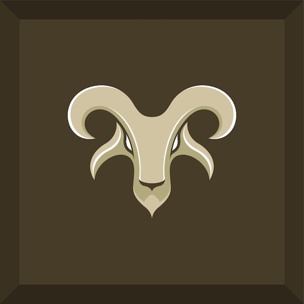 logotipo de cabra simple con cuernos