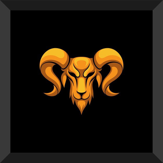 logotipo de cabra simple con cuernos