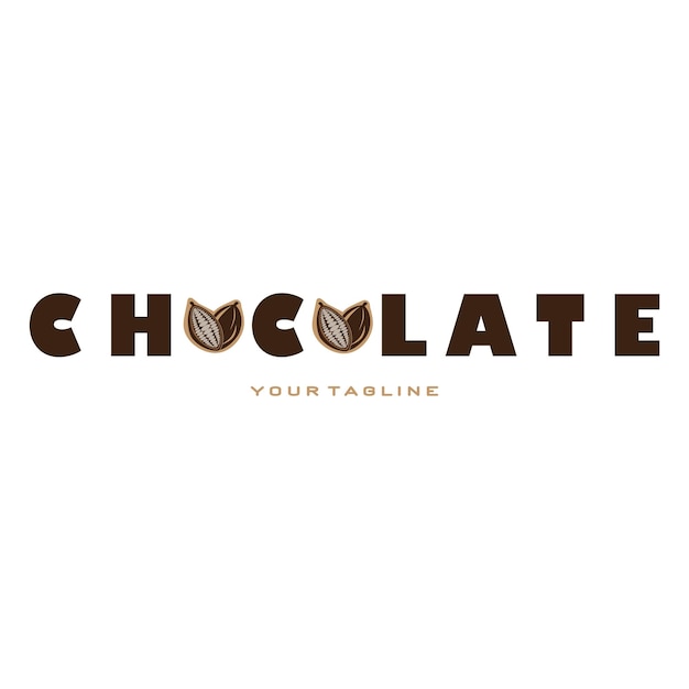 logotipo de cacao cacao frijol de cacao árbol de cacao ramas y hojas mezcla de chocolate en fondo blanco vintagemodernsimpleminimalista icona plantilla de ilustración diseño vectorial