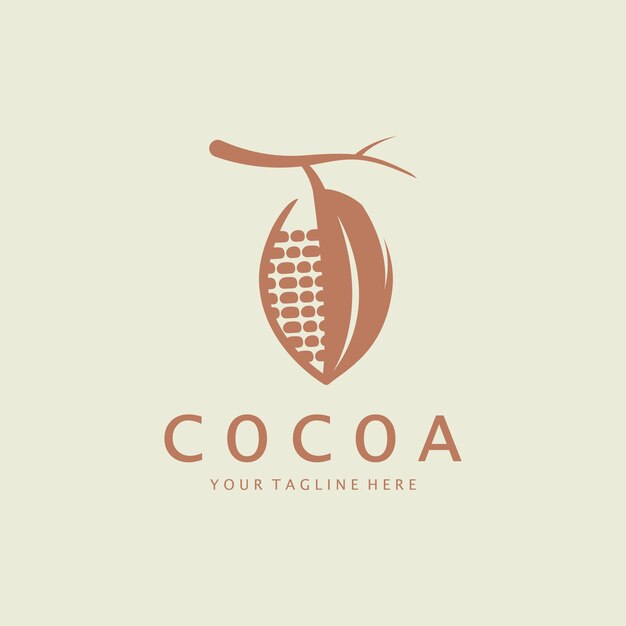 Logotipo del cacao Logotipo del cacao Diseño plano sobre fondo blanco