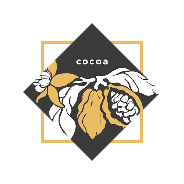 Logotipo de cacao vectorial Símbolo del árbol de chocolate