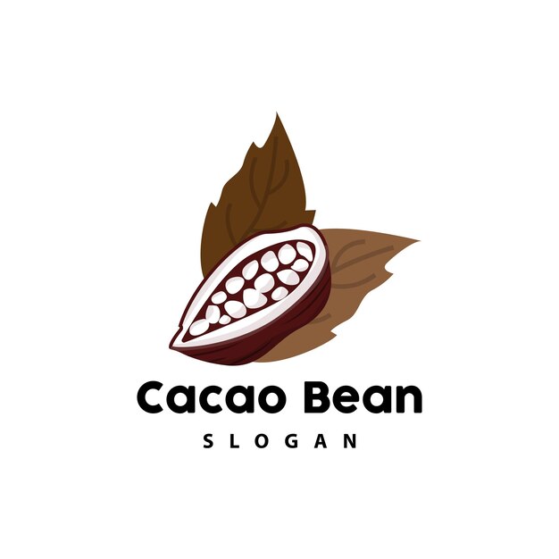 Logotipo de cacao vintage logotipo de planta de fruta de cacao vector de chocolate para panadería línea abstracta diseño de chocolate de arte