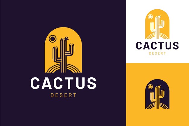 Logotipo de cactus plano