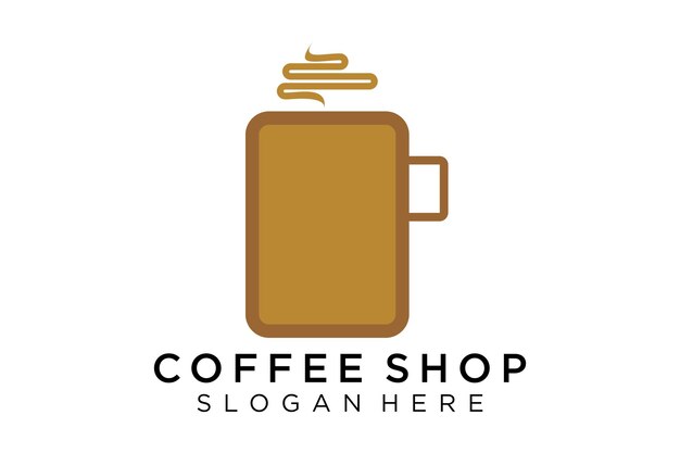 Logotipo de café, concepto de logotipo de taza de café minimalista, apto para café, restaurante. logotipo de ilustración vectorial