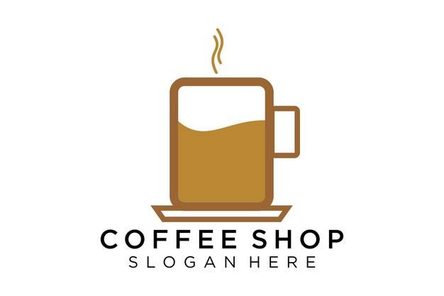 Logotipo de café, concepto de logotipo de taza de café minimalista, apto para café, restaurante. logotipo de ilustración vectorial