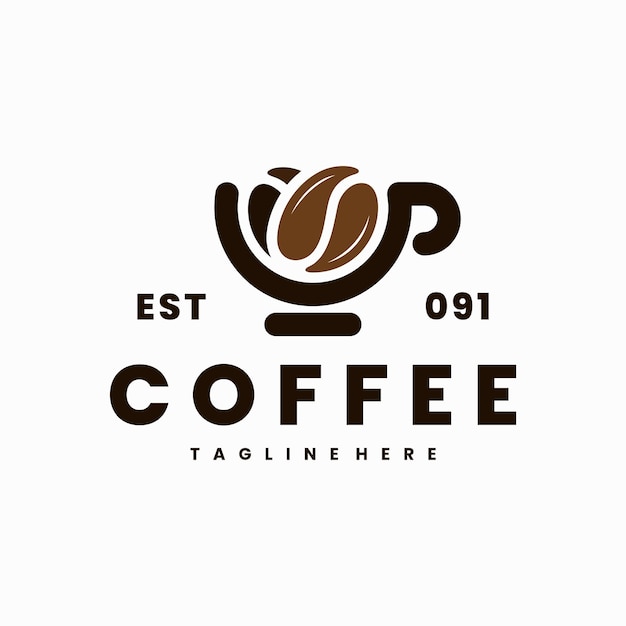 Logotipo de café con concepto de taza simple