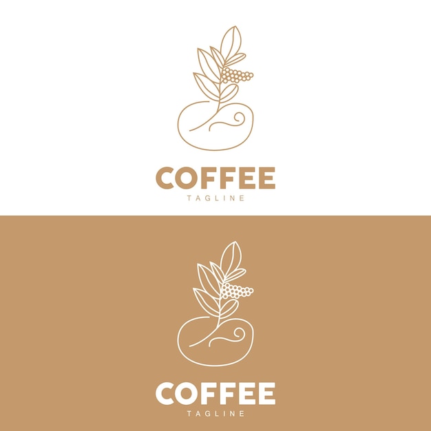 Logotipo del café Diseño del árbol del café Bebida del café Icono vectorial Ilustración de la marca Símbolo
