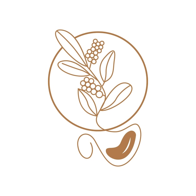 Logotipo del café Diseño del árbol del café Bebida del café Icono vectorial Ilustración de la marca Símbolo