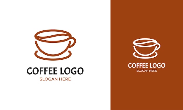 Logotipo de café con forma de granos de café en la parte superior