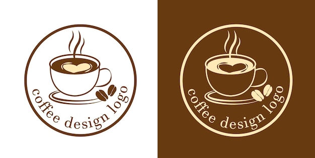 logotipo de café para ilustración de vector de tienda de té con leche
