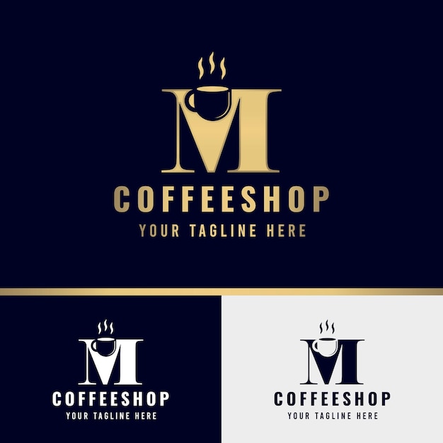 Vector logotipo de café letra m