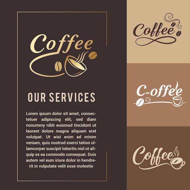 Logotipo de café de lujo elegante Marca de amplificador moderno Diseños elegantes
