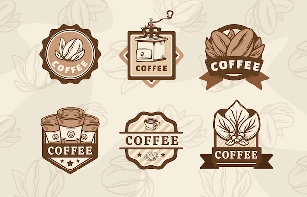 Logotipo de café marrón vintage