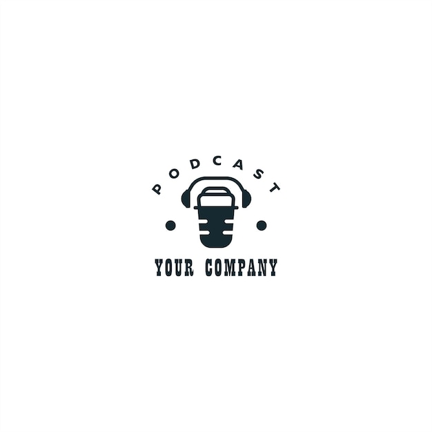 El logotipo del café de podcast retro rústico