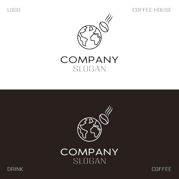 Logotipo de café vectorial, café espacial