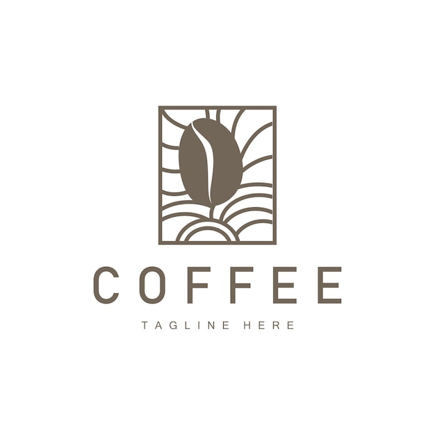 Logotipo de la cafetería Diseño de grano de café negro Bebida vectorial Ilustración de símbolo simple