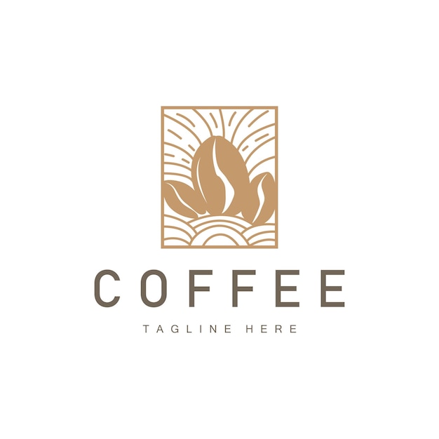 Logotipo de la cafetería Diseño de grano de café negro Bebida vectorial Ilustración de símbolo simple