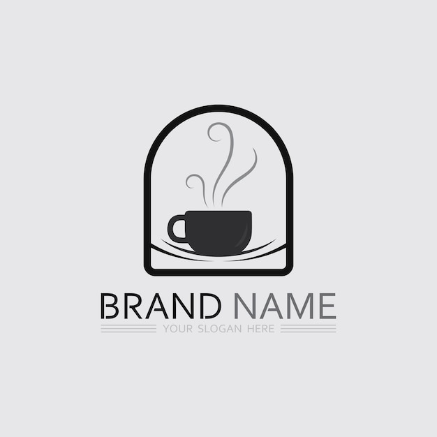 Logotipo de la cafetería y diseño del logotipo del café