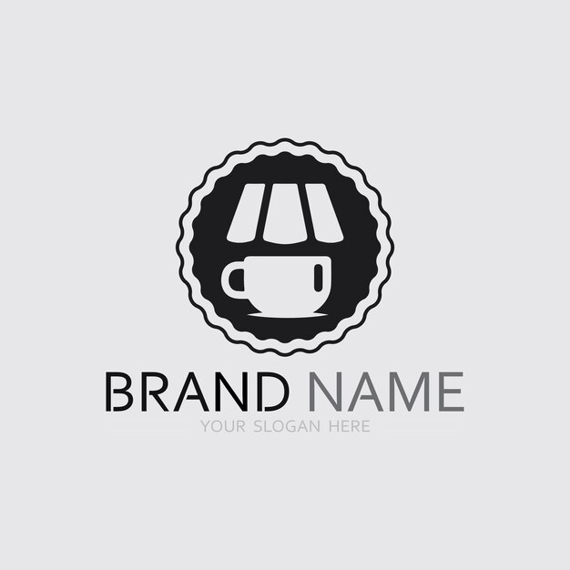 Logotipo de la cafetería y diseño del logotipo del café