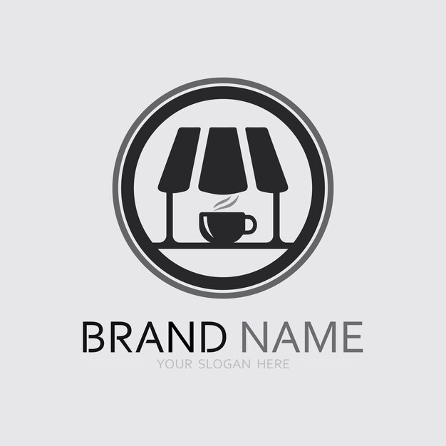 Logotipo de la cafetería y diseño del logotipo del café