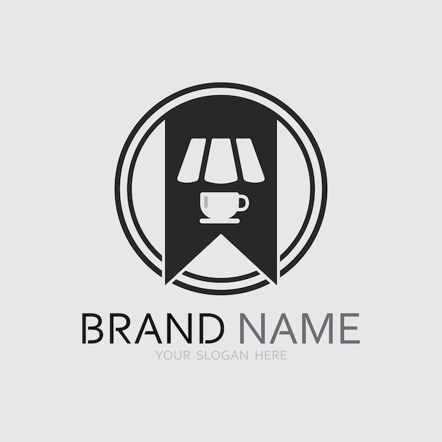 Logotipo de la cafetería y diseño del logotipo del café
