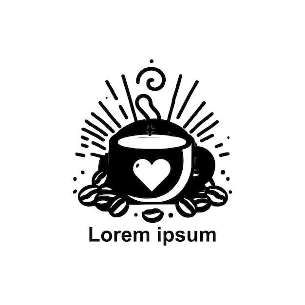 El logotipo de la cafetería es simple.