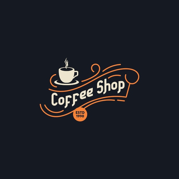 logotipo de la cafetería en estilo antiguo