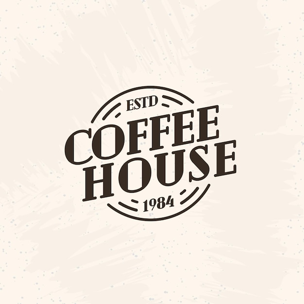 Logotipo de la cafetería estilo de línea de color negro aislado en el fondo para la cafetería