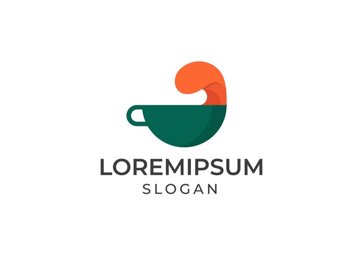 Vector logotipo de cafetería con ilustración de vector de diseño de onda de bienvenida
