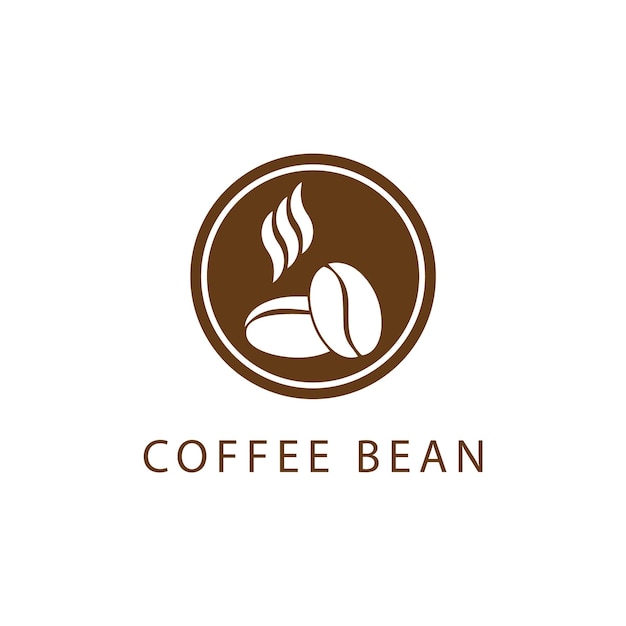 Logotipo de la cafetería Insignia retro de grano de café y rama de hoja con logotipo de sello de línea de icono natural de la montaña