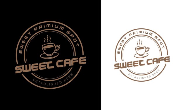 Logotipo de la cafetería premium Emblema del capuchino arábica Ilustración vectorial