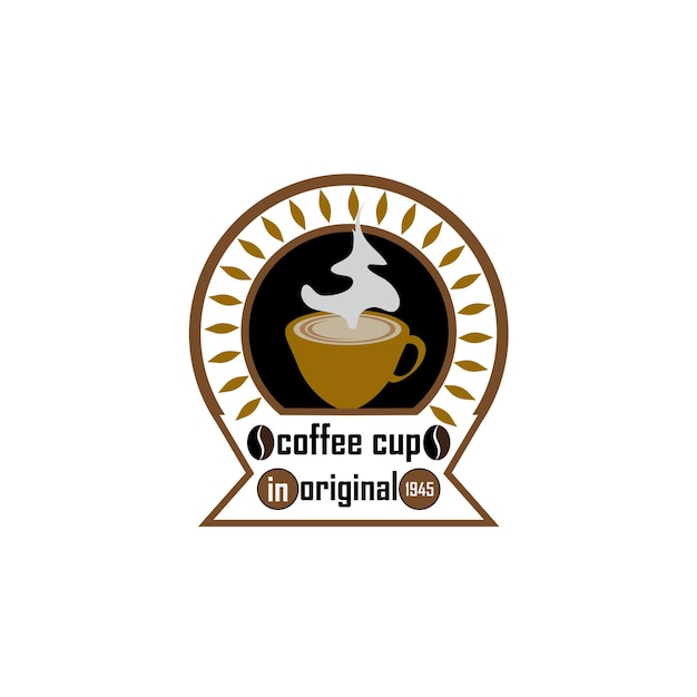 Logotipo de cafetería premium Icono de taza de café