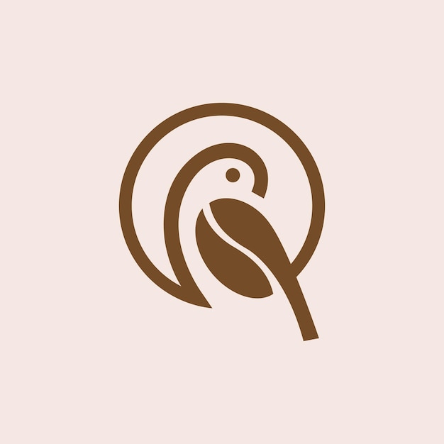 Logotipo de cafetería con símbolo de pájaro