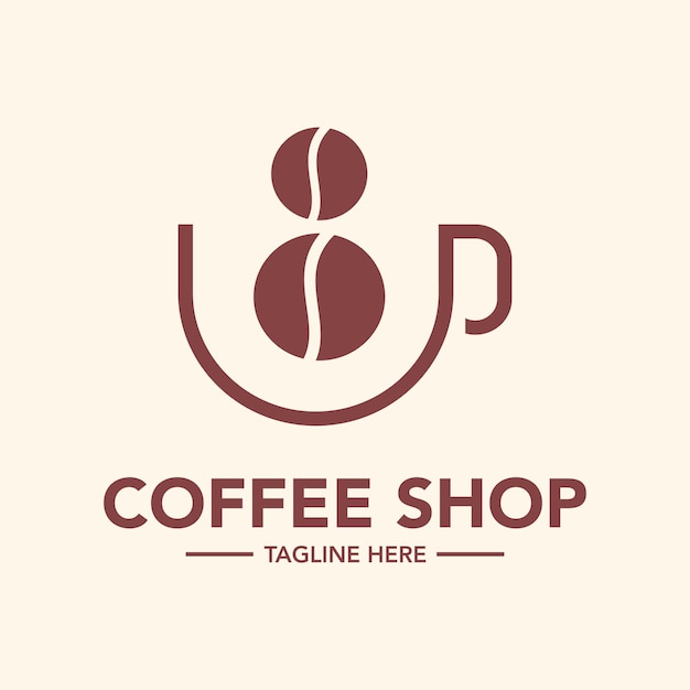 El logotipo de la cafetería de la taza de café simple