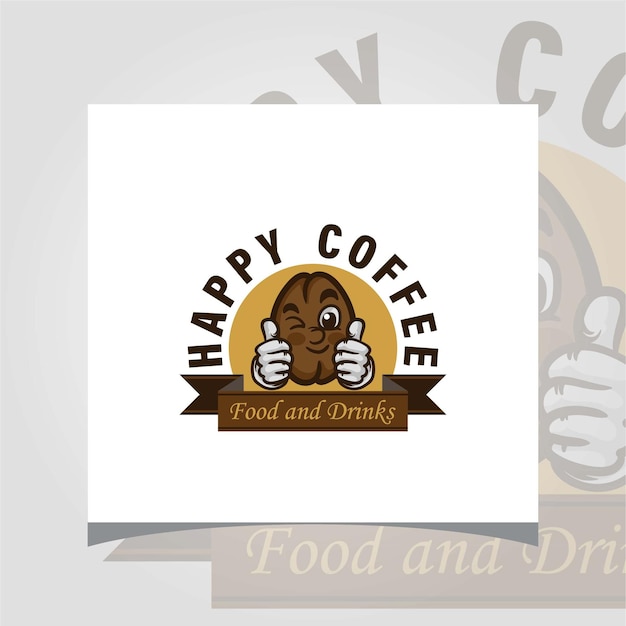 Vector logotipo de cafetería de vector creativo con logotipo de granos de café inspiraciones de diseño
