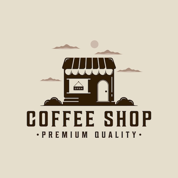 logotipo de la cafetería vintage ilustración vectorial plantilla icono diseño gráfico tienda de edificio signo o símbolo para negocios o cafetería con concepto de estilo retro